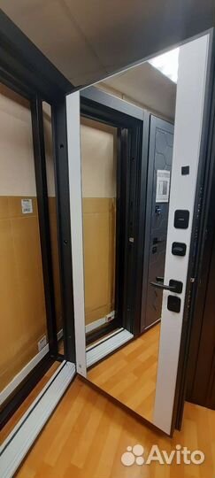 Двери входные в квартиру, с зеркалом