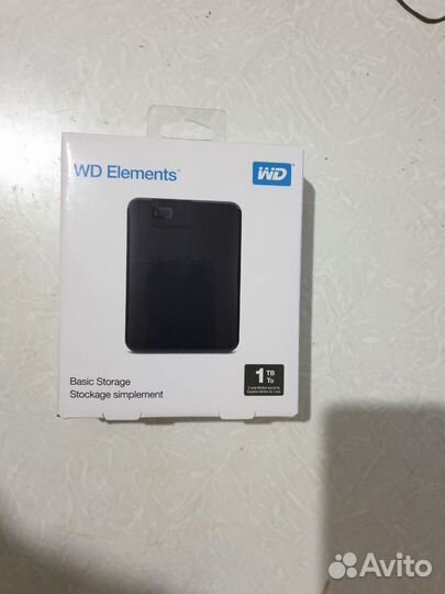 Внешний жесткий диск 1Тб WD Elements