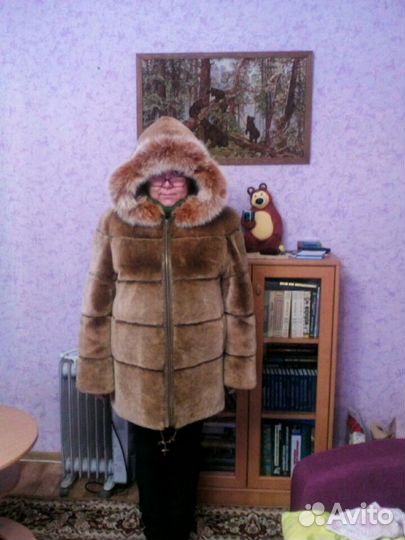 Шубка натуральная мутон- поперечка р 56-60