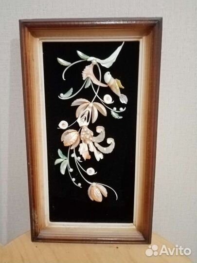Панно картина из морских ракушек