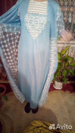 Женские халаты пенюары с ночной сорочкой