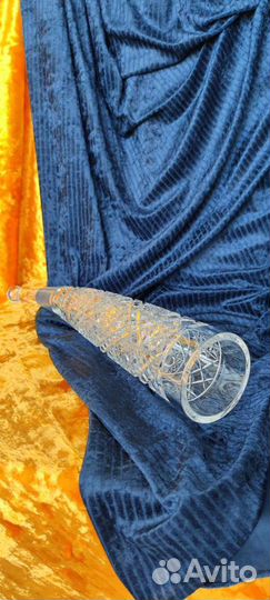 Хрустальные пепельница и рог