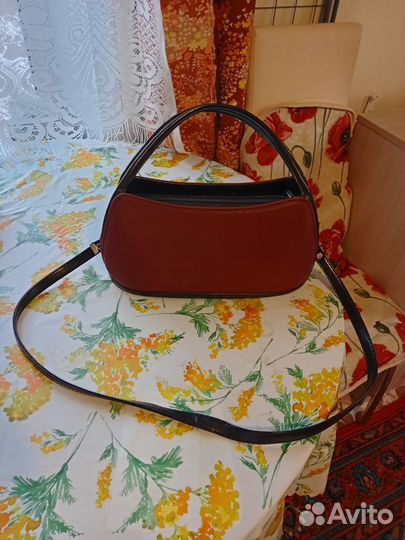 Сумка женская через плечо, цвет бордо