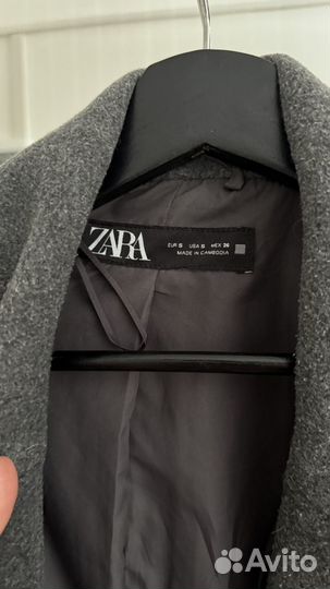 Пальто двубортное zara