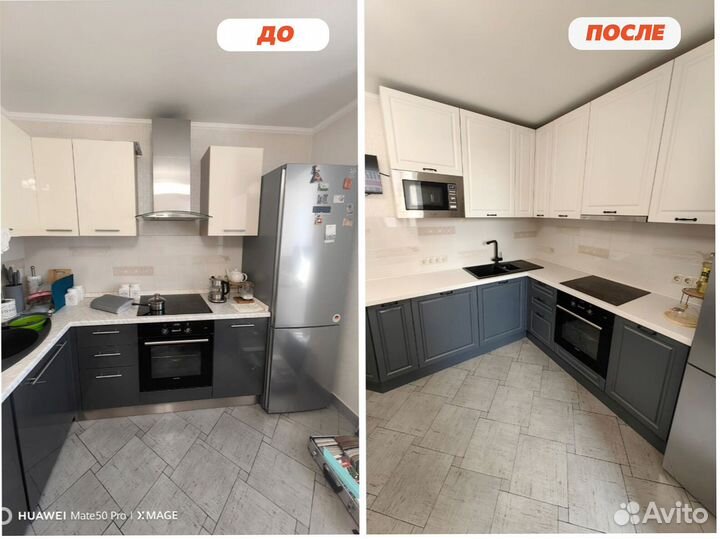 Апгрейд кухни с заменой фасадов столешницы