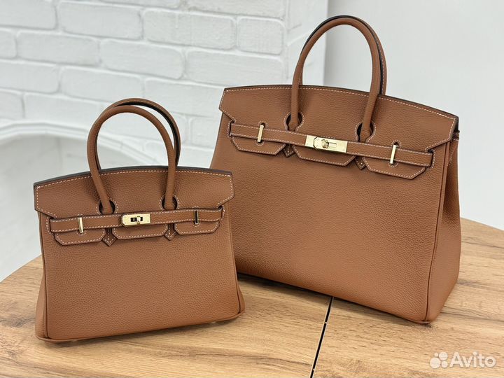 Сумка Hermes birkin коричневая два размера