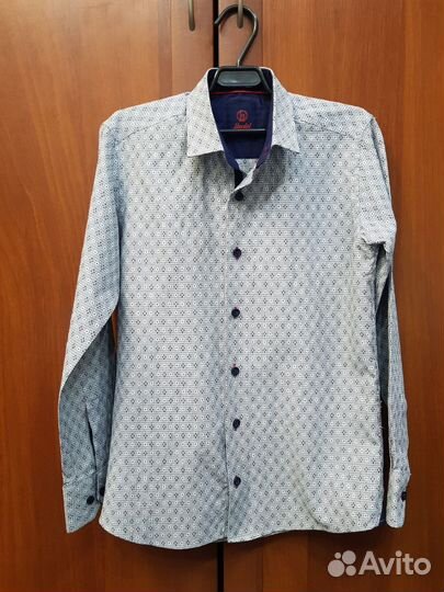 Стильная рубашка светло-серая 134
