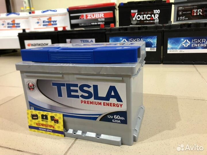 Аккумулятор Tesla (Сербия) 60Ач 620А (низкая)