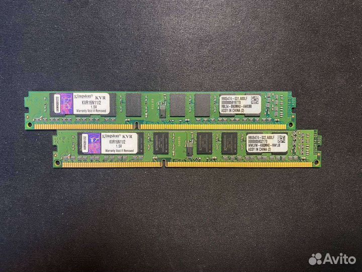 Оперативная память Kingston ddr3 2x2 гб 1600 мгц