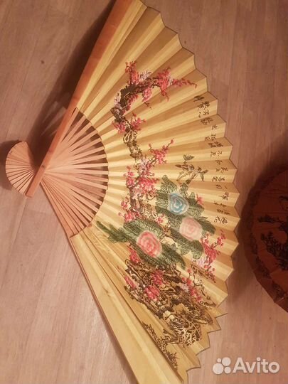 Бамбуковый зонт веер большой