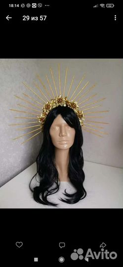 Корона золотые лучи и пики