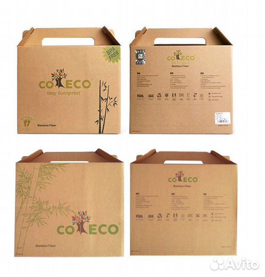 Набор посуды из бамбукового волокна (5 предметов)