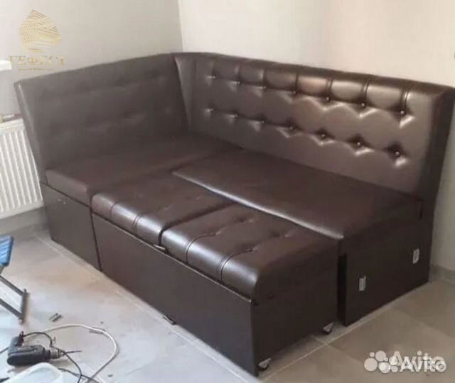 Скамья угловая Верона с спальным местом Арабика