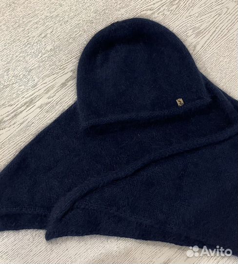 Шапка и бактус (платок)из пуха норки новый