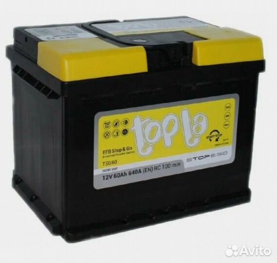 Аккумулятор Topla EFB 60R обр. пол. 60 Ач