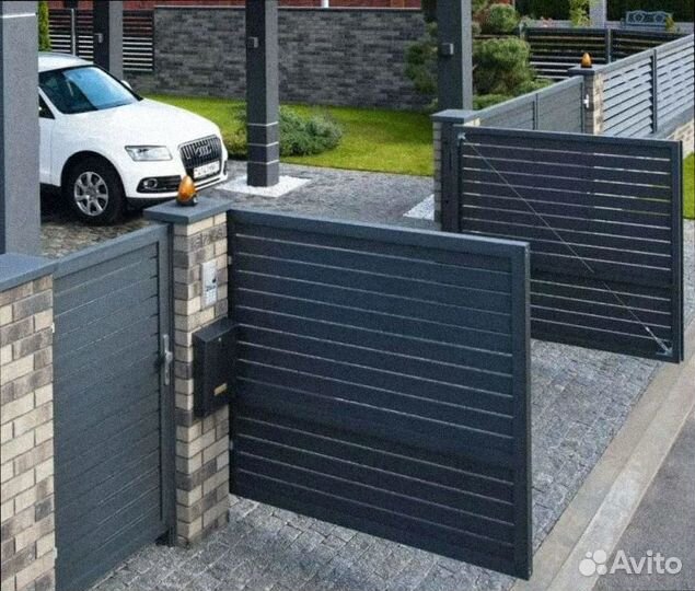 Ворота с калиткой распашные