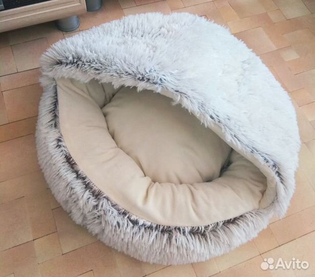 Лежанка домик новая для кошек плюшевая 50х50х18