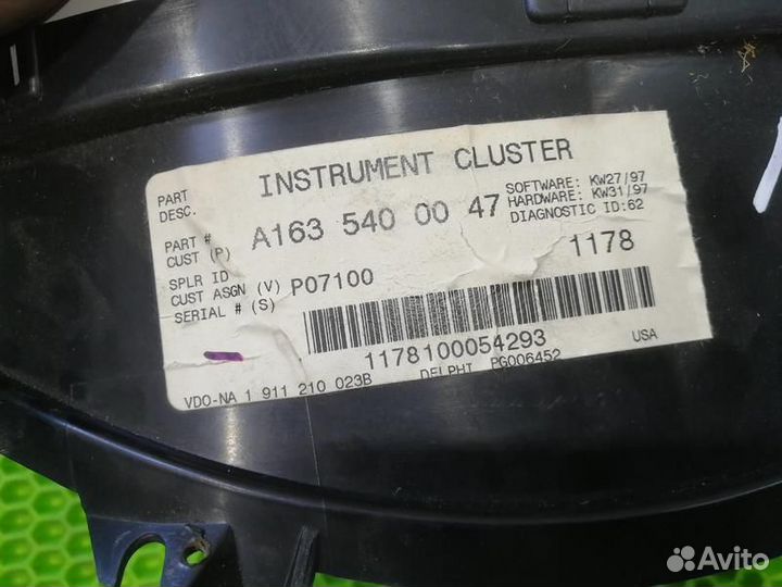 Панель приборов Mercedes Benz ML W163