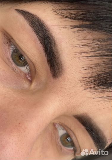 Художественное оформление бровей хной, красной