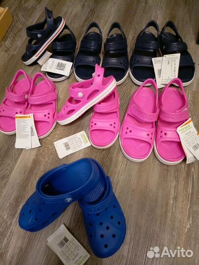 Новые Crocs Синие и Розовые размер с 27 по 33