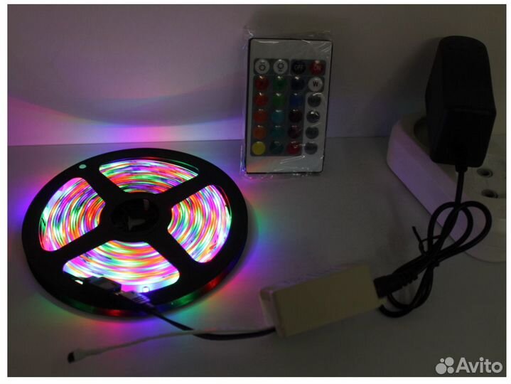 Светодиодная rgв лента с пультoм в машину