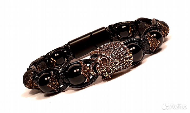 Мужские браслеты Вождь индейцев. Натуральные камни