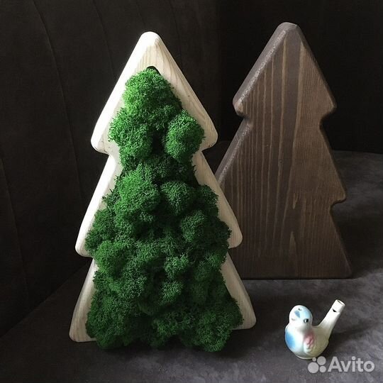 Елочки из мха, оригинальные подарки