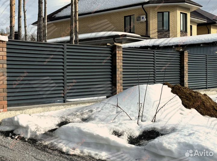 Забор жалюзи горизонтальный