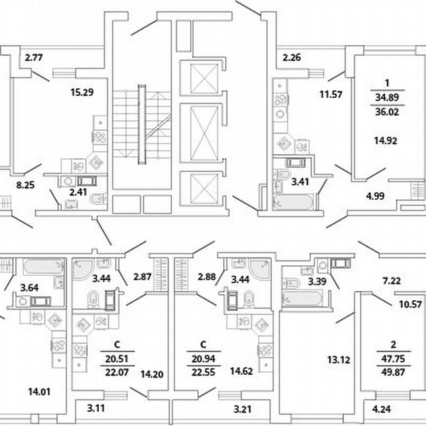 Квартира-студия, 22,3 м², 11/19 эт.