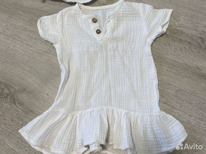 Муслиновое платье-футболка и тюрбан