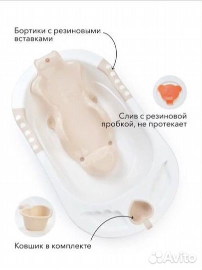 Детская ванночка Happy Baby с анатомической горкой