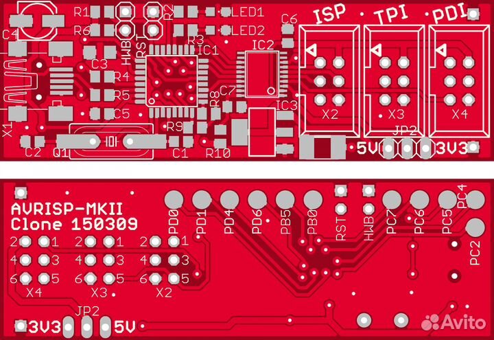 Программатор avrisp mkII slim