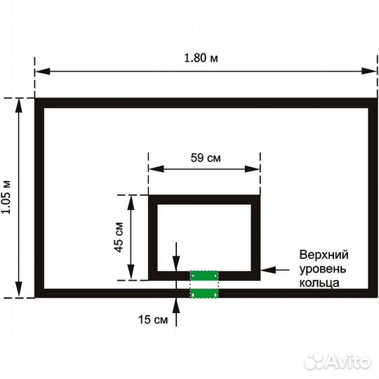 Щит баскетбольный игровой (фанера 15 мм)