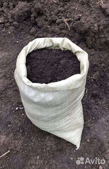 Чернозем в мешках 50л/земля, грунт, навоз, опилки