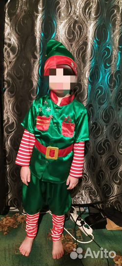 Новогодний костюм 'эльф' на мальчика 6л