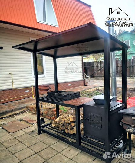 Мангал loft с крышей