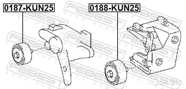 Натяжной ролик приводного ремня febest, 0187KUN25