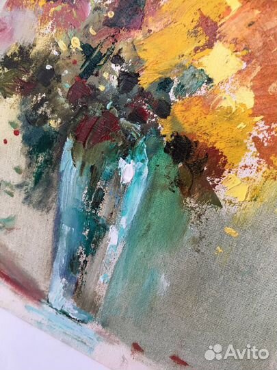 Цветы желтые картина маслом