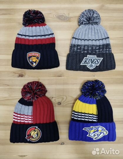 Шапки зимние с помпоном нхл