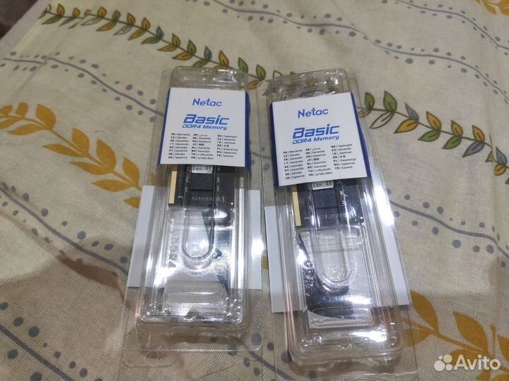 SO-dimm Netac (ntbsd4N32SP-16N) DDR4 16Gb 3200 2шт