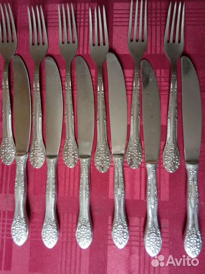 Набор ножей и вилок СССР 6+6 или 12+12