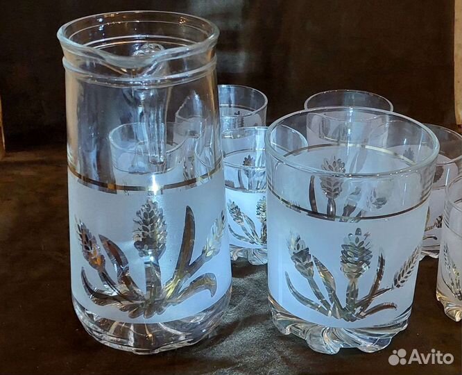 Стеклянный кувшин Италия со стаканами