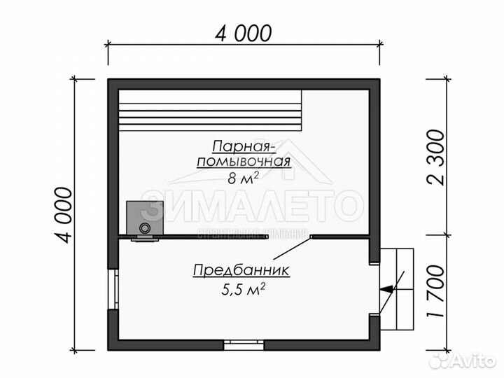 Баня каркасная