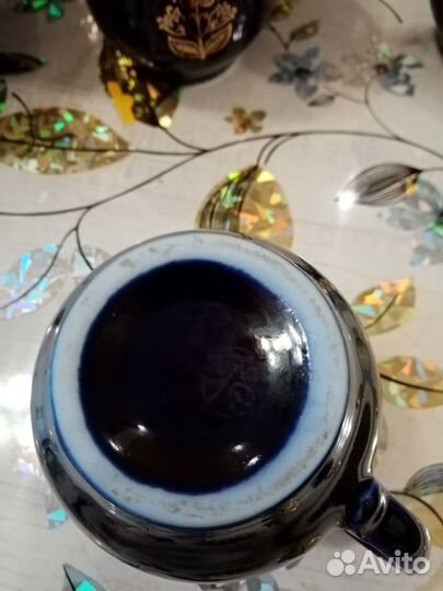 Чайный сервиз. Новгород. Кобальт с позолотой Бронн