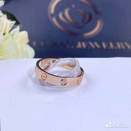 Кольцо Cartier Love, бриллиантовое паве 0,28ct