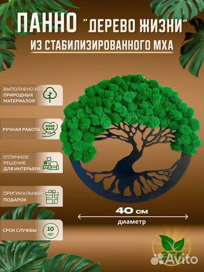 Картина панно из мха Дерево жизни