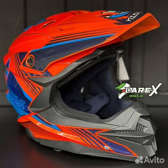 Шлем kioshi Holeshot801 orange кроссовый(размер S)