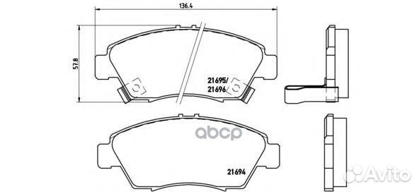 Колодки тормозные дисковые перед P28023 Brembo