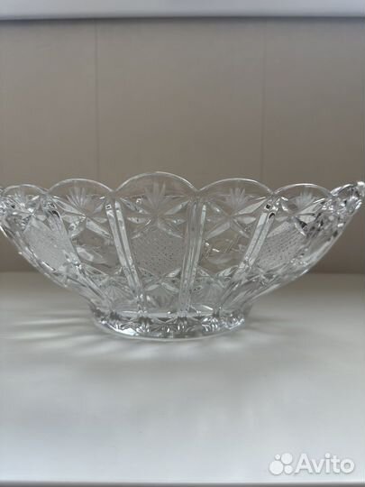 Большая хрустальная конфетница СССР