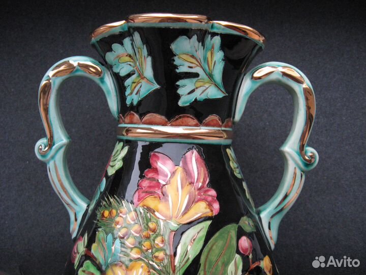 Ваза майолика антиквариат ручная роспись